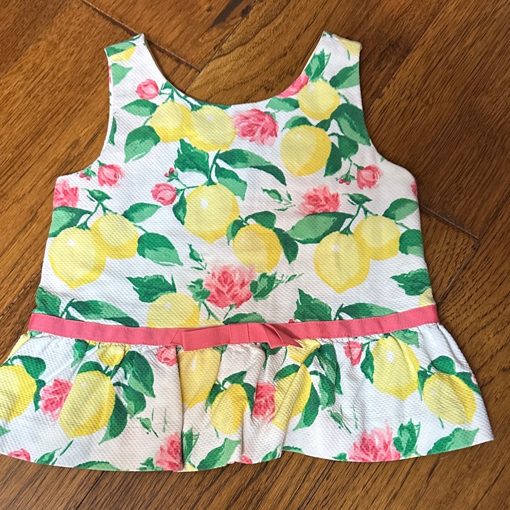Floral Lemon Print Kids Top